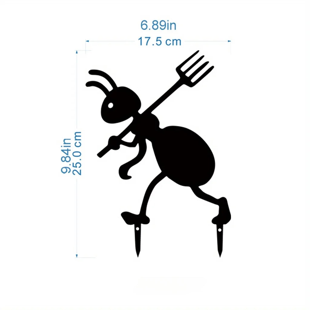 2 HelloYoung Metal Art Ants Gardening Ornaments Yard  Backyard Decor Stakes 2