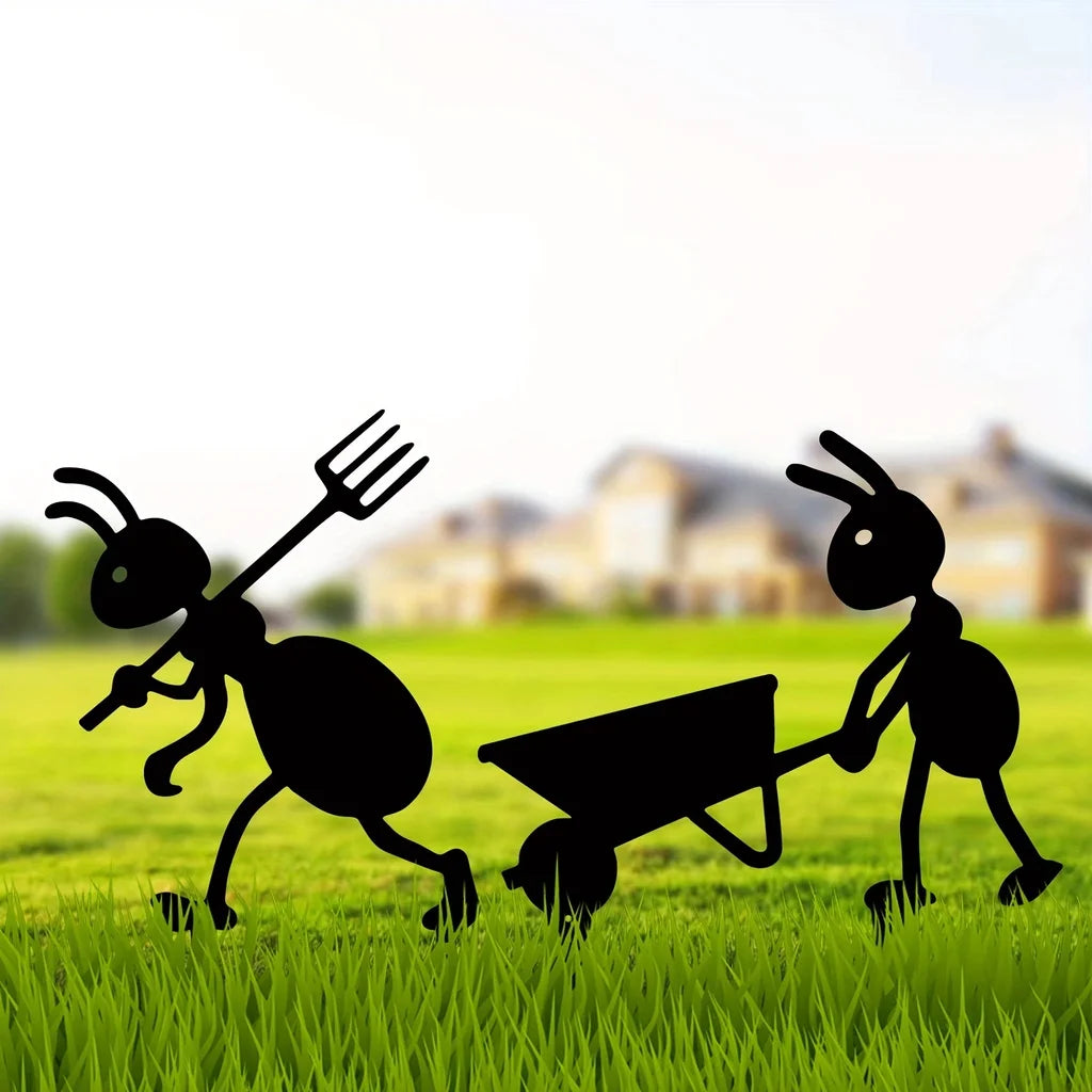 2 HelloYoung Metal Art Ants Gardening Ornaments Yard  Backyard Decor Stakes 4