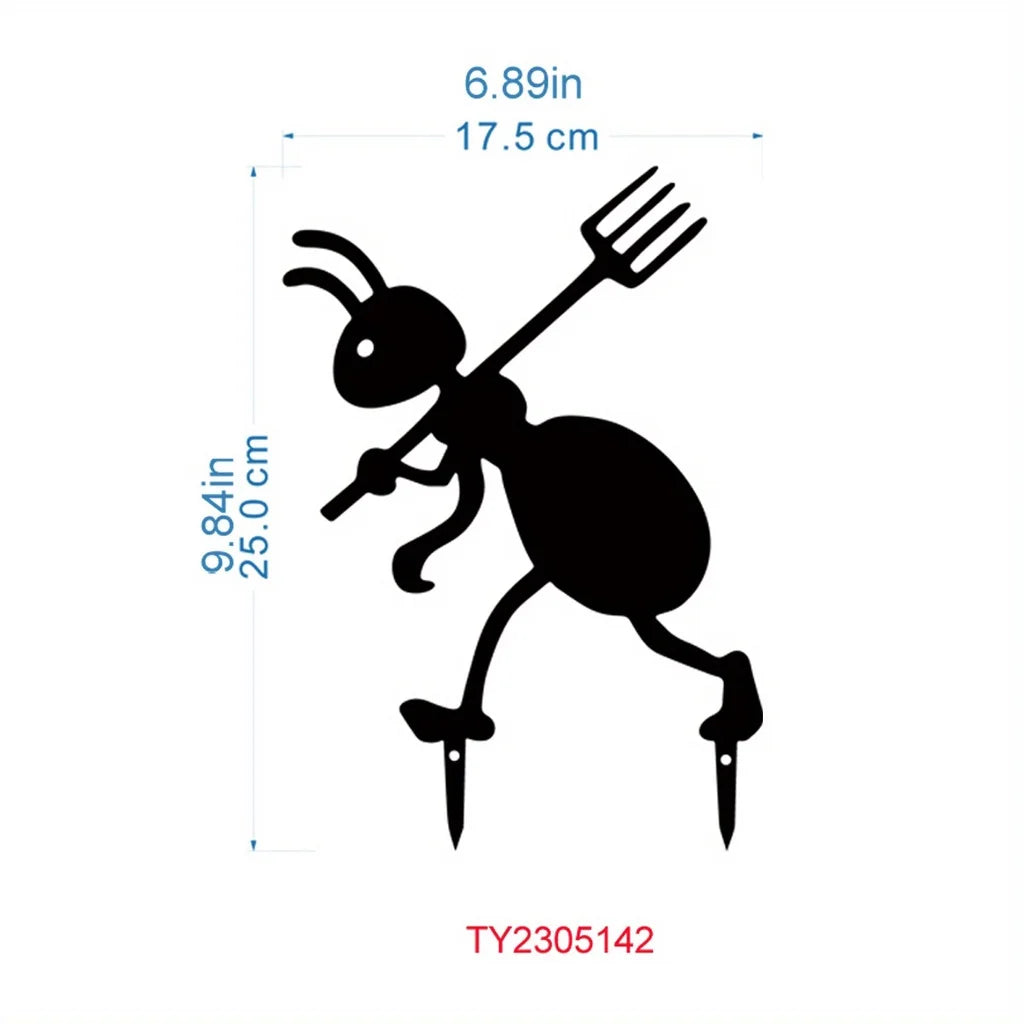 2 HelloYoung Metal Art Ants Gardening Ornaments Yard  Backyard Decor Stakes 7