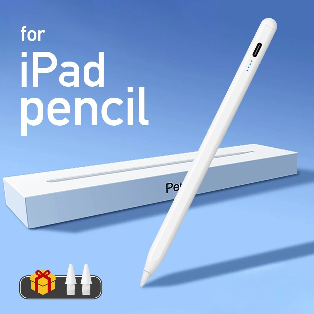Stylus Pen for Apple iPad with LED Power Indicator, Palm Rejection, Touch Pencil Compatible with iPad Pro/Air/Mini