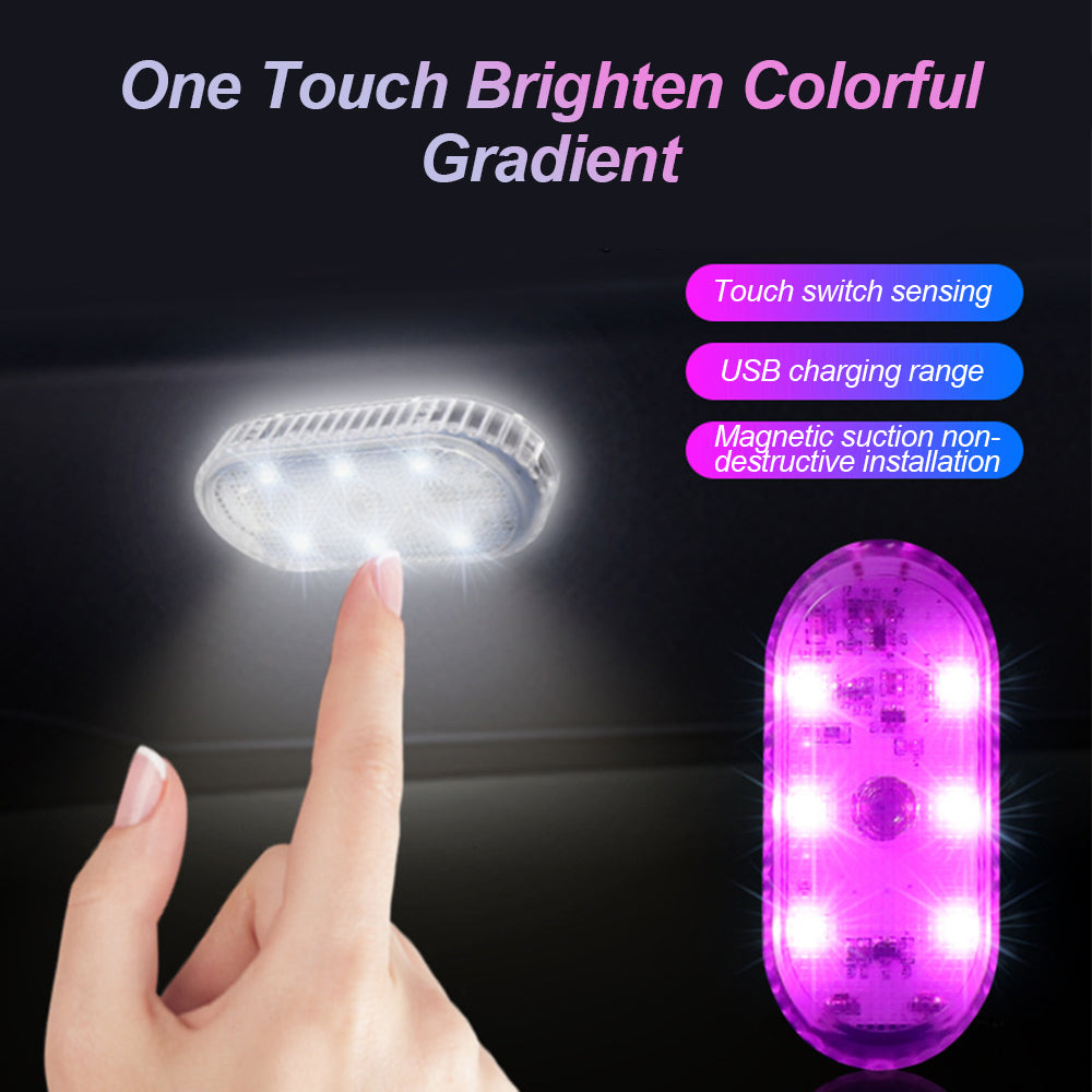Multi Color Wireless LED Touch Car Lights Mini USB Interior Auto Lamp 1