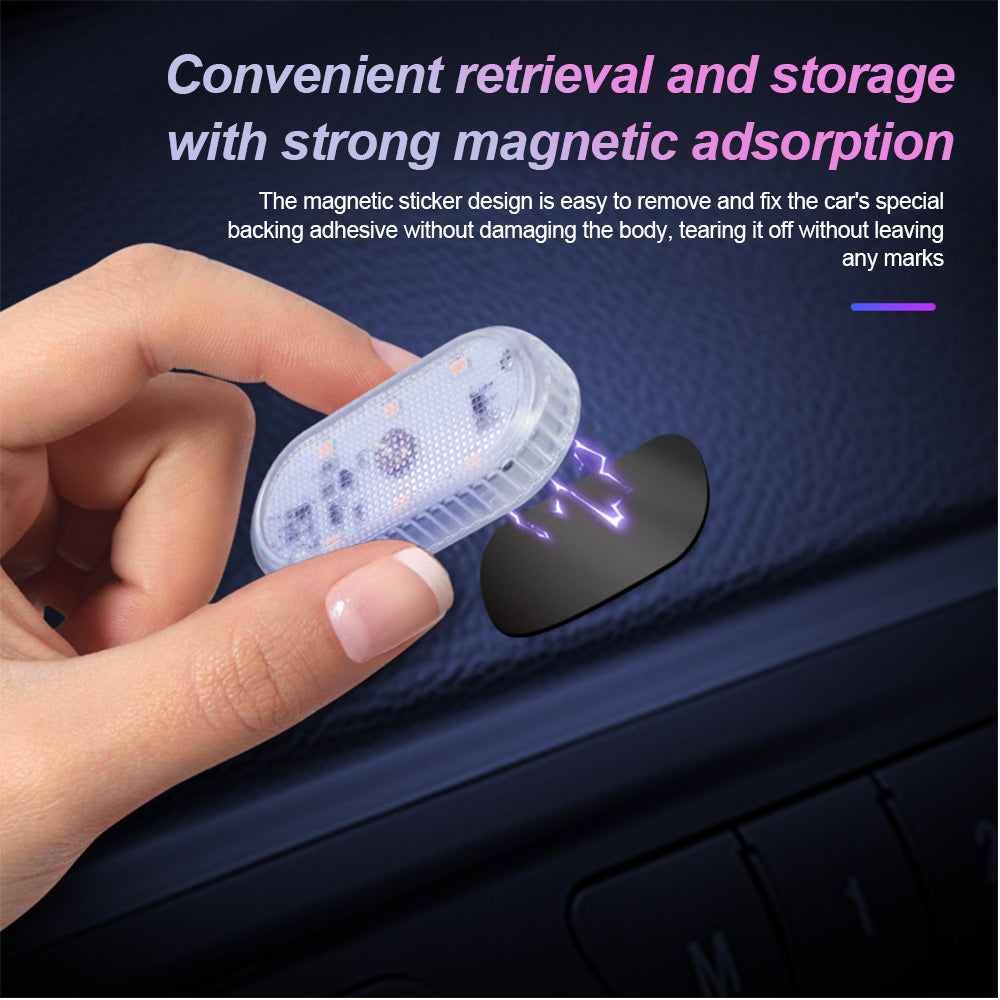 Multi Color Wireless LED Touch Car Lights Mini USB Interior Auto Lamp 2
