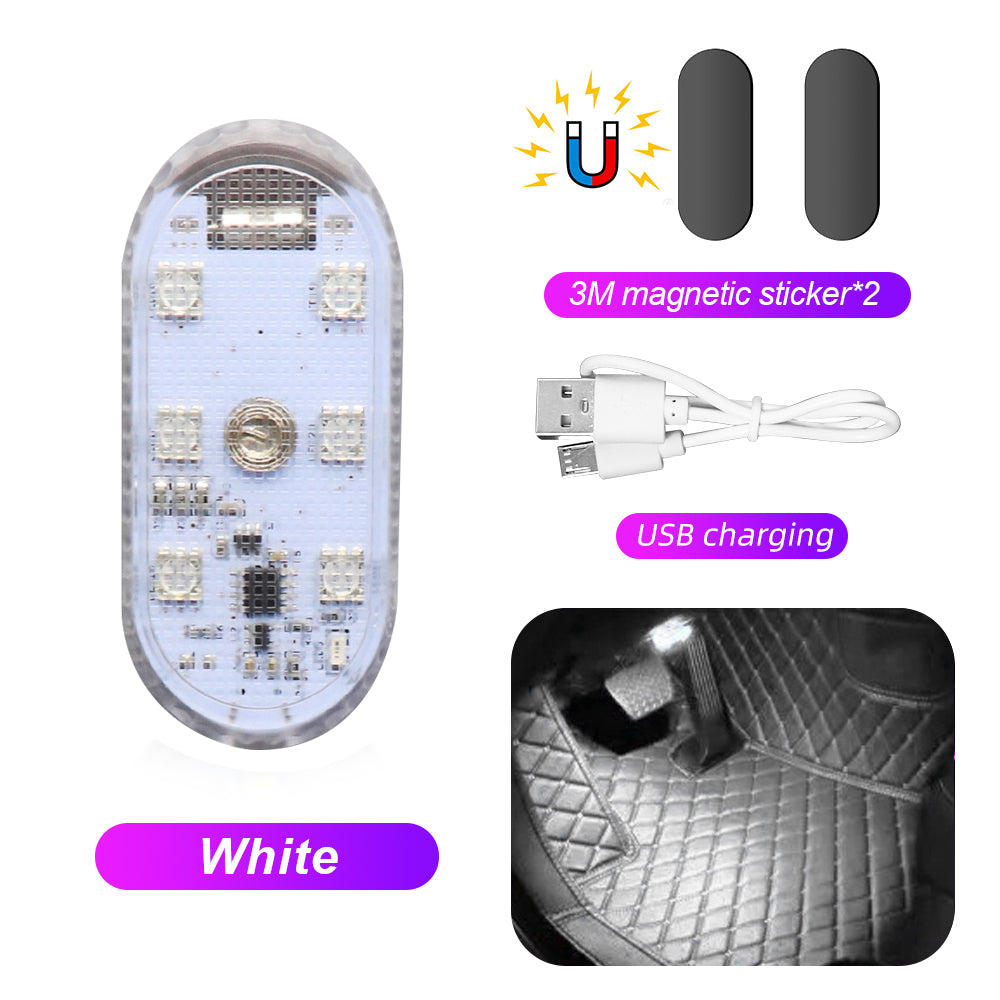 Multi Color Wireless LED Touch Car Lights Mini USB Interior Auto Lamp 7
