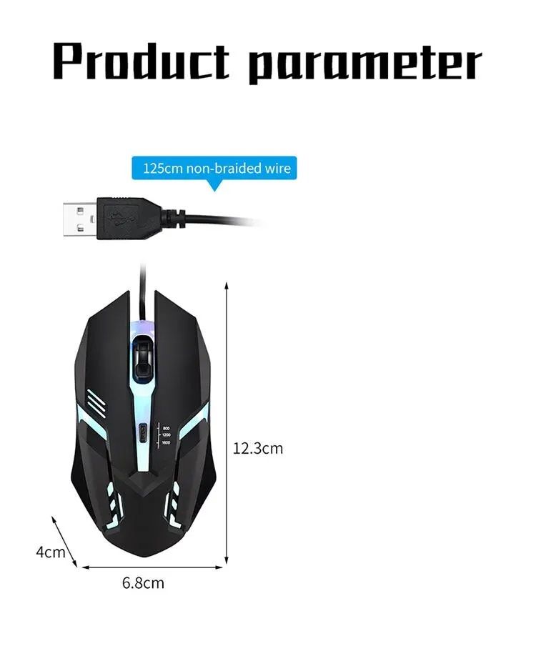 Latest High Quality Ergonomic Design Gaming Mouse USB Backlit For Desktop Laptop 5