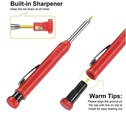 Solid Carpenter Mechanical Pencil For Woodworking Long Head Construction Carpenter Pencil With Shar 4