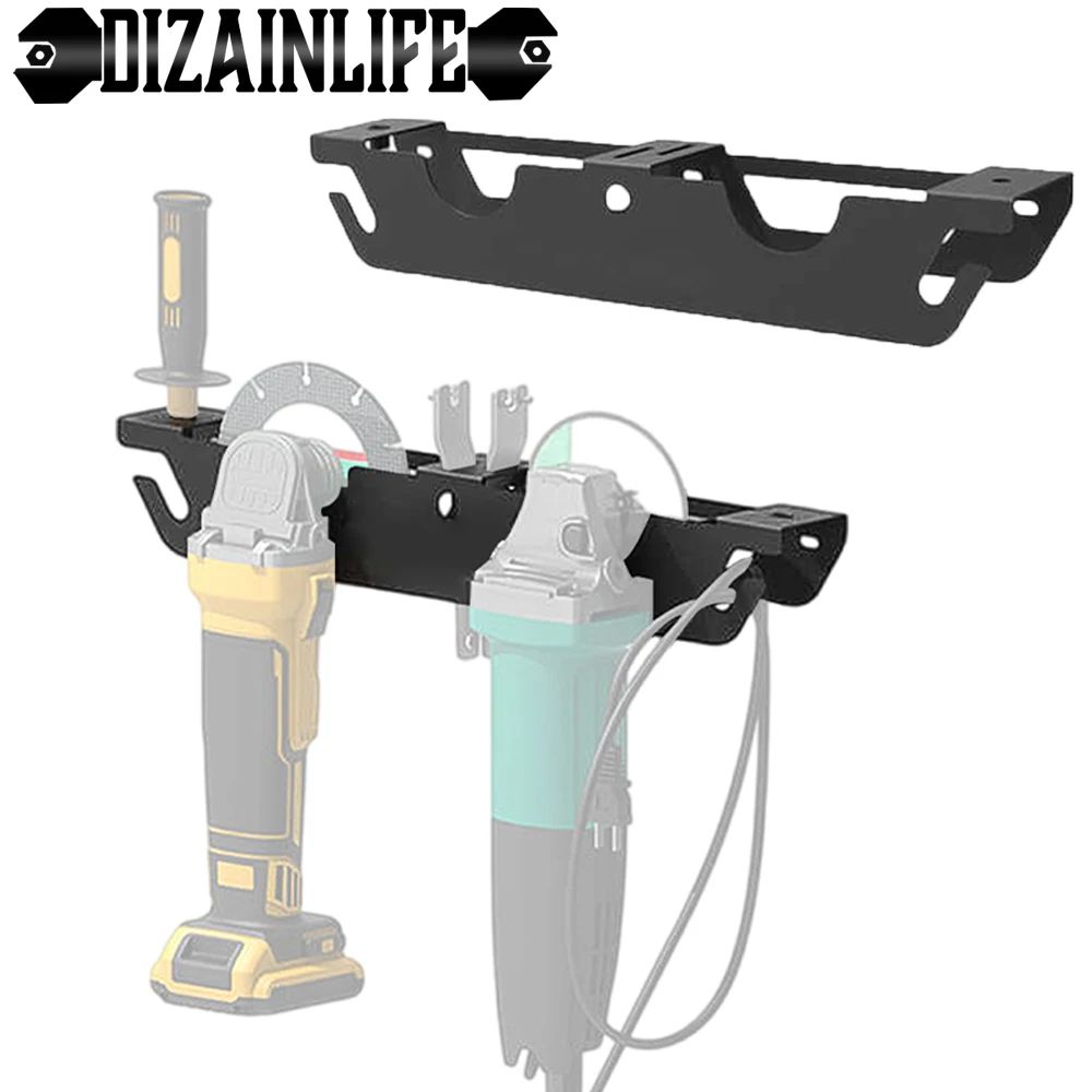 Angle Grinder Holder Metal Wall Mount Rack with Cord Hanger Organizer Bracket for Angle Grinders, Cutters, Polishers