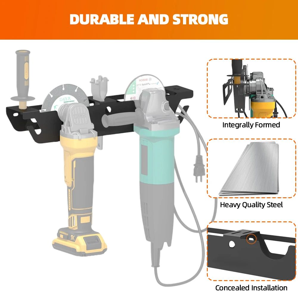 Angle Grinder Holder Metal Wall Mount Rack With Cord Hanger Organizer Bracket For Angle Grinders Cu 1
