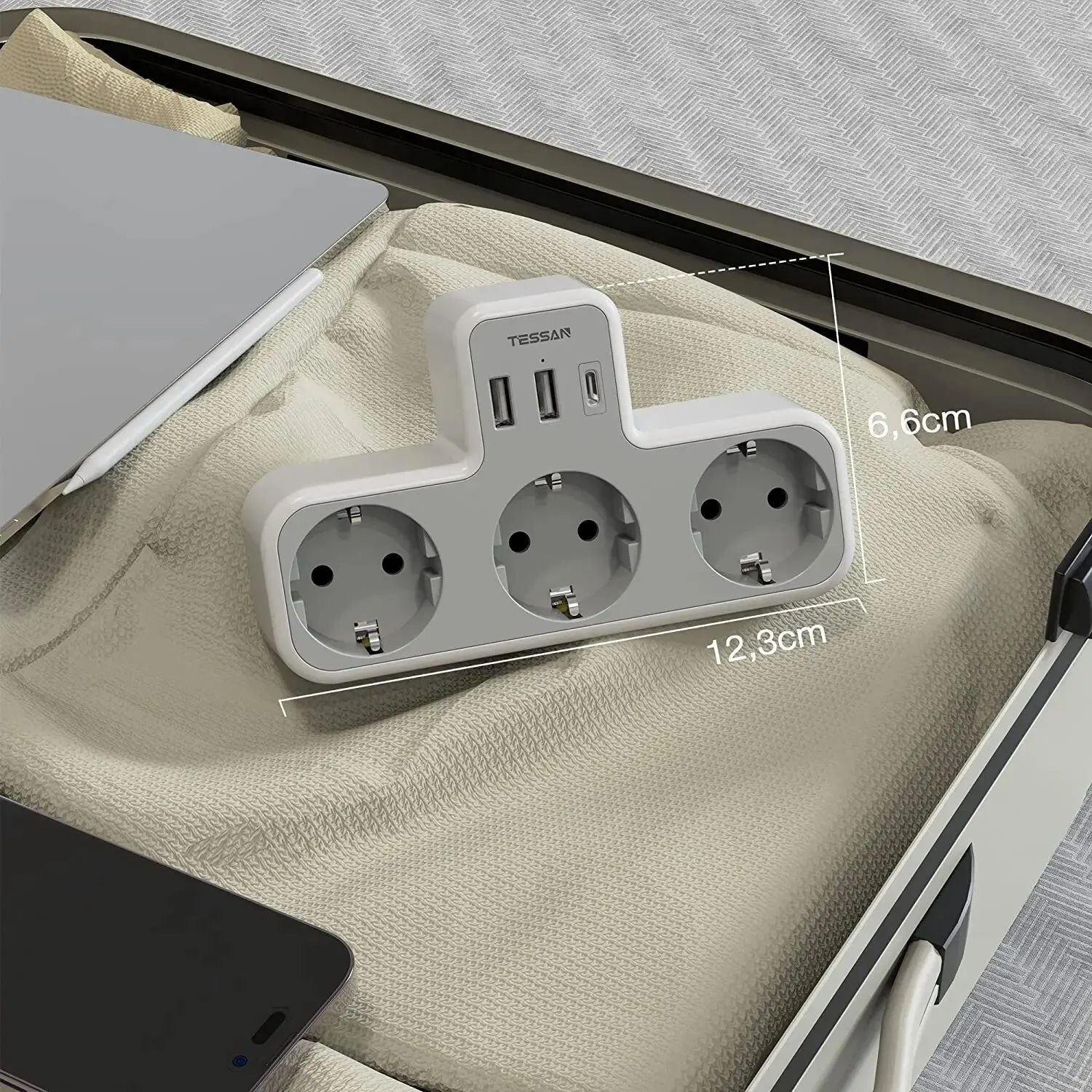 Wall Charger Power Strip Compact Socket Adapter For Travel Home Dorm Office Charging 5