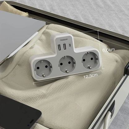 Wall Charger Power Strip Compact Socket Adapter For Travel Home Dorm Office Charging 5