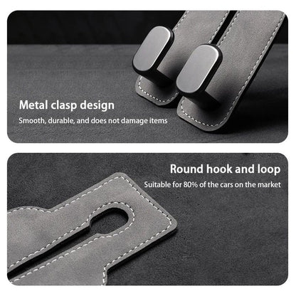 SEAMETAL Car Headrest Hook Premium Suede Alloy Dual Rear Seat Hanging Hanger Universal Car Hook Pho 3
