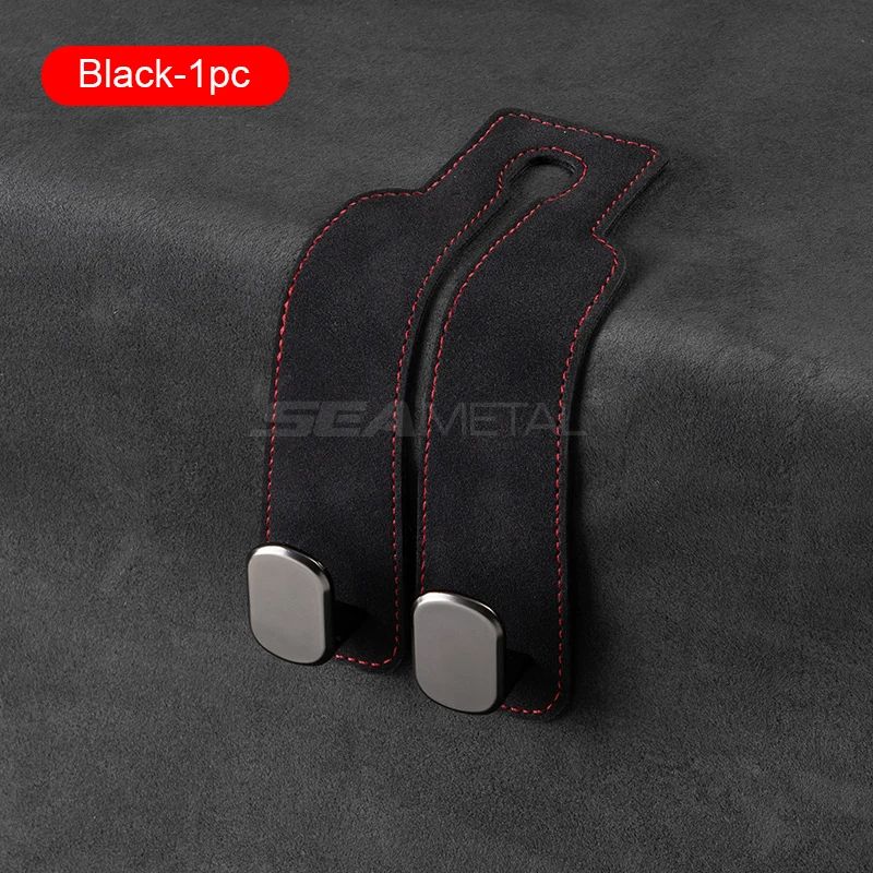SEAMETAL Car Headrest Hook Premium Suede Alloy Dual Rear Seat Hanging Hanger Universal Car Hook Pho 8