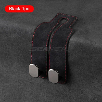 SEAMETAL Car Headrest Hook Premium Suede Alloy Dual Rear Seat Hanging Hanger Universal Car Hook Pho 8