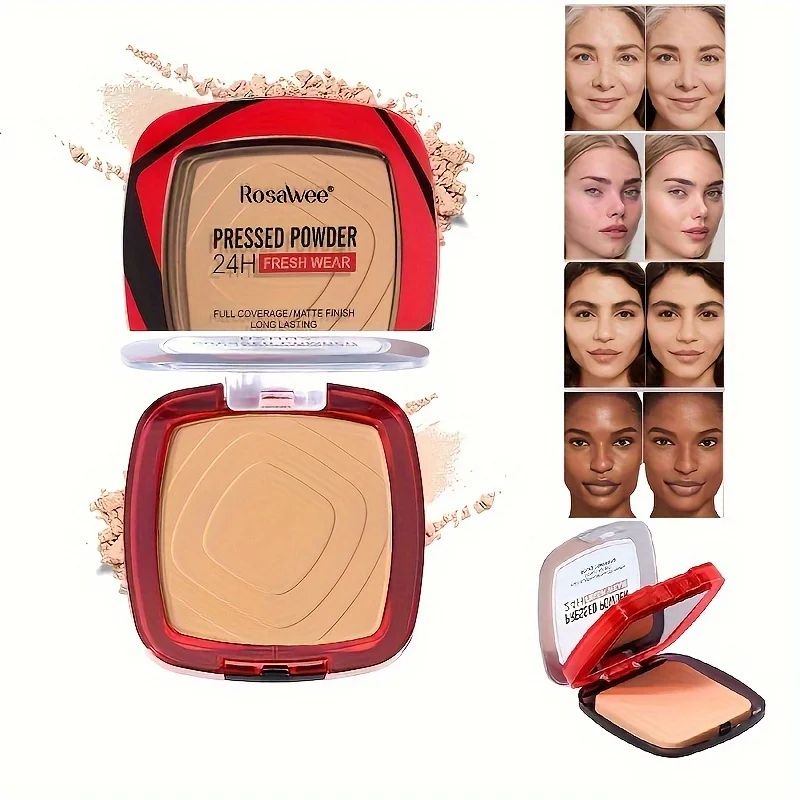 Fresh Wear Matte Full Coverage Pressed Powder Foundation With Puff, Weightless Matte Finishing Makeup Oil Control