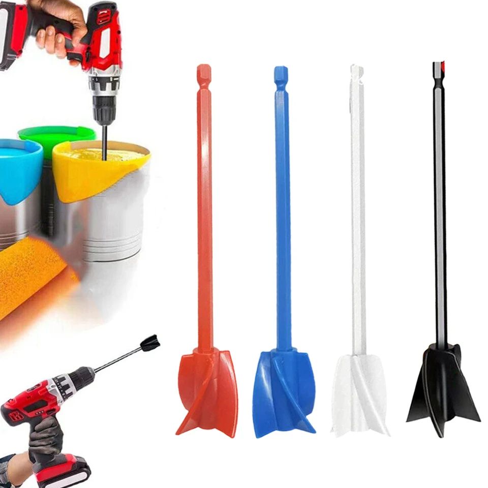 Mixer Paint Drill Attachment Paddle – Spiral Resin & Paint Mixer Stirrer with Drill Chuck for Liquids Consistency