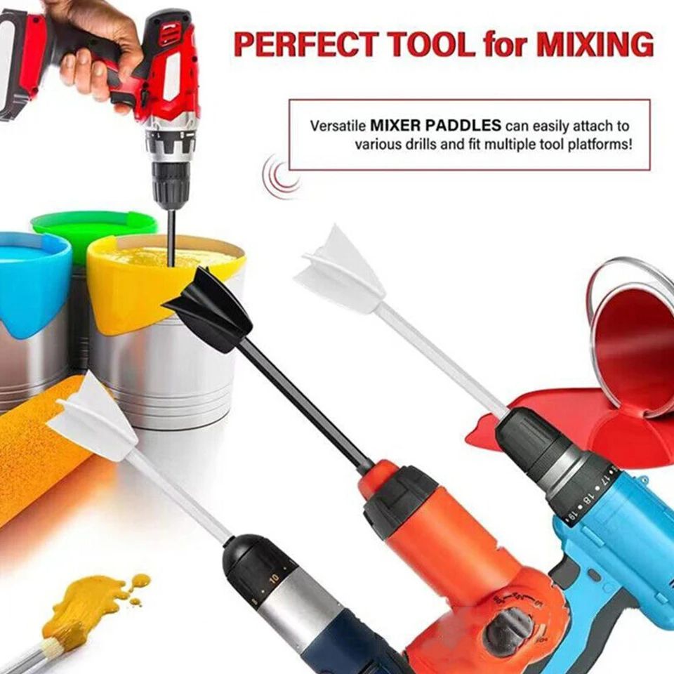 Mixer Paint Drill Attachment Paddle  Spiral Resin  Paint Mixer Stirrer With Drill Chuck For Liquids 1