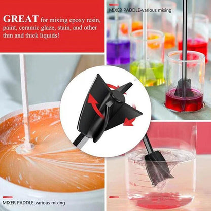 Mixer Paint Drill Attachment Paddle  Spiral Resin  Paint Mixer Stirrer With Drill Chuck For Liquids 4
