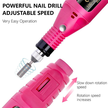 Strong Function Nail Drill Machine Set Electric Nail Sander Gel Polish Remover Tool For Manicure Pe