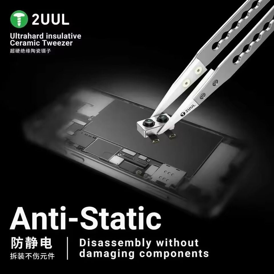 Ultrahard Ceramic Tweezer Anti Static Insulated Tip For CPU IC PCB Repair 1
