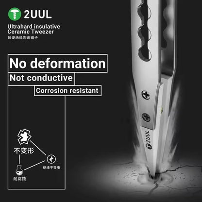 Ultrahard Ceramic Tweezer Anti Static Insulated Tip For CPU IC PCB Repair 5