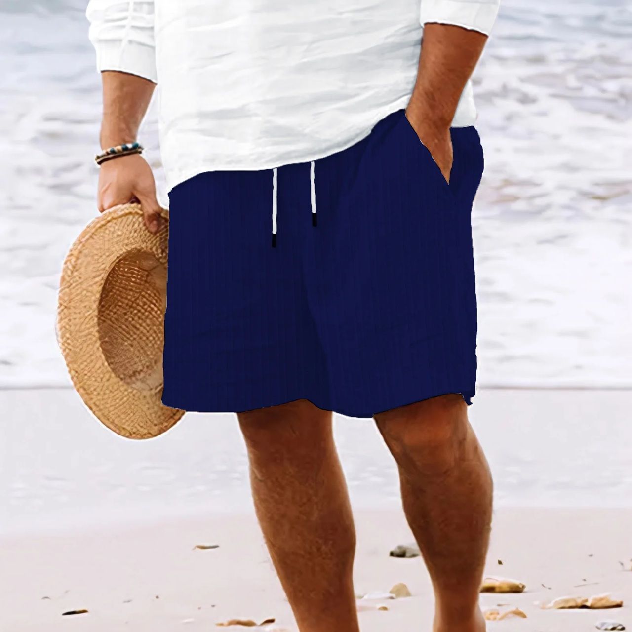 Mens Lightweight Casual Beach Shorts  MultiPocket Comfort For Travel Lounging  Summer Style 13