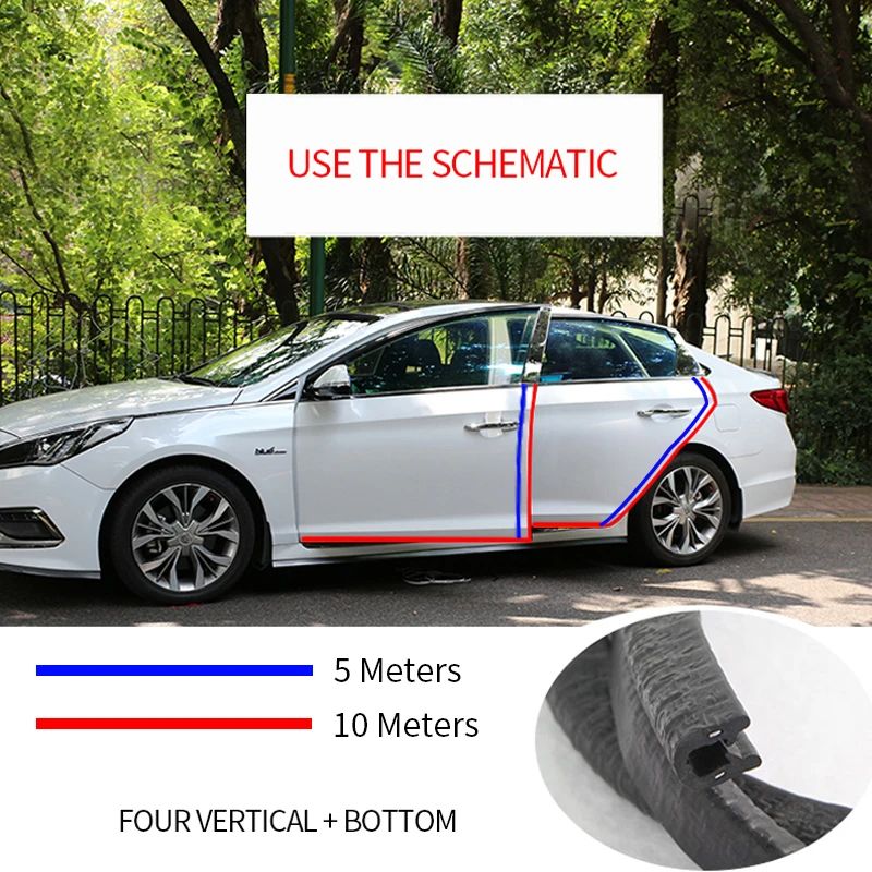 Car Door Edge Protector Universal Auto Door Guard Protective Sealant Strips For Doors Trunk  Hood 2