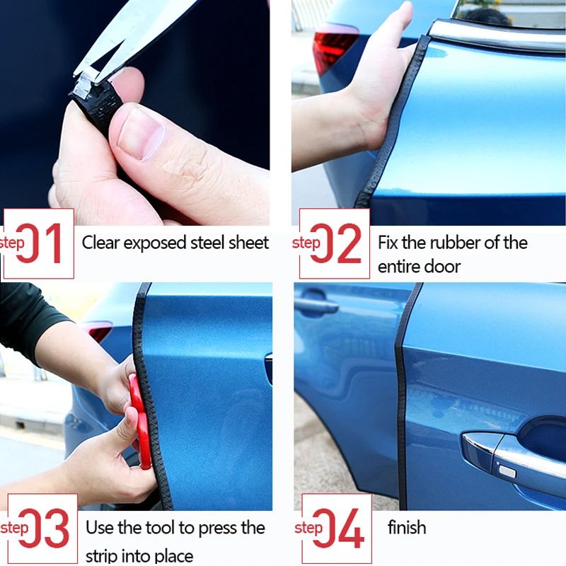 Car Door Edge Protector Universal Auto Door Guard Protective Sealant Strips For Doors Trunk  Hood 4