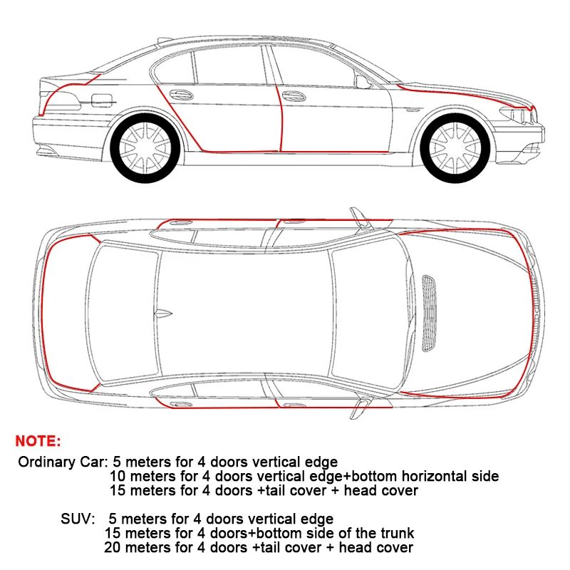 Car Door Edge Protector Universal Auto Door Guard Protective Sealant Strips For Doors Trunk  Hood 5