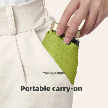 Mini Sun Umbrella Pocket Rain  UV Protection Vinyl Folding Parasol Capsule 2