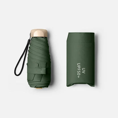 Mini Sun Umbrella Pocket Rain  UV Protection Vinyl Folding Parasol Capsule 10