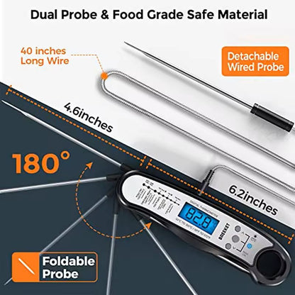 Dual Probe Digital Meat Thermometer With Backlight For Fast And Accurate BBQ And Kitchen Cooking 5