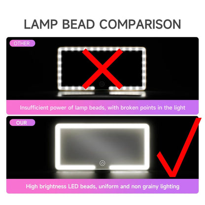 Car Interior Sun Visor LED Makeup Mirror HD Rechargeable Thin Vanity Mirror With Touch Screen Fill  5