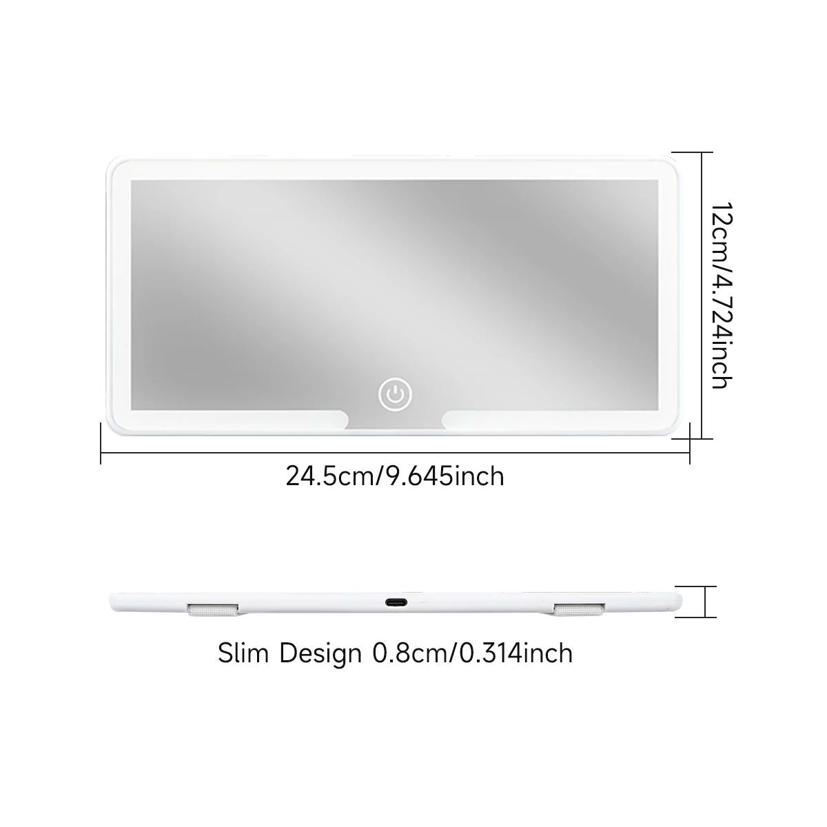 Car Interior Sun Visor LED Makeup Mirror HD Rechargeable Thin Vanity Mirror With Touch Screen Fill  4
