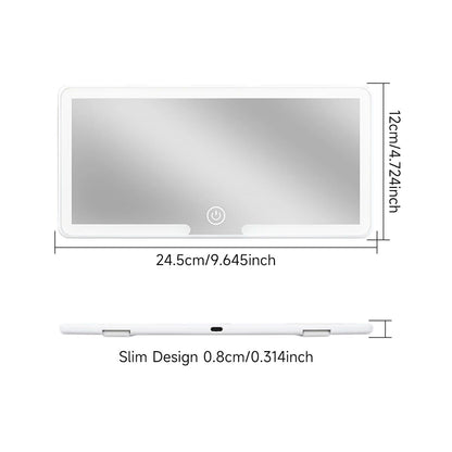 Car Interior Sun Visor LED Makeup Mirror HD Rechargeable Thin Vanity Mirror With Touch Screen Fill  4