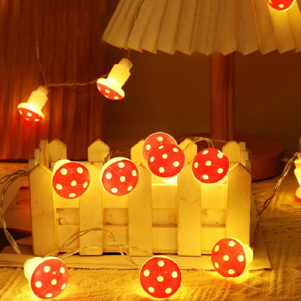Mushroom LED Fairy Lights USBBattery Powered String Light For Christmas Party Decor Holiday Gift Fa 4