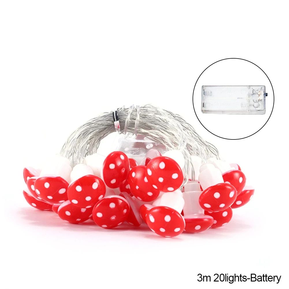 Mushroom LED Fairy Lights USBBattery Powered String Light For Christmas Party Decor Holiday Gift Fa 6