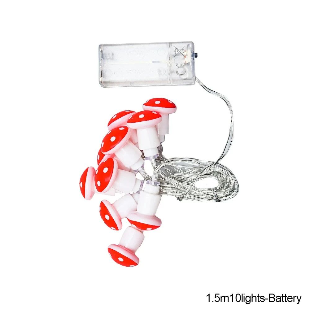 Mushroom LED Fairy Lights USBBattery Powered String Light For Christmas Party Decor Holiday Gift Fa 8
