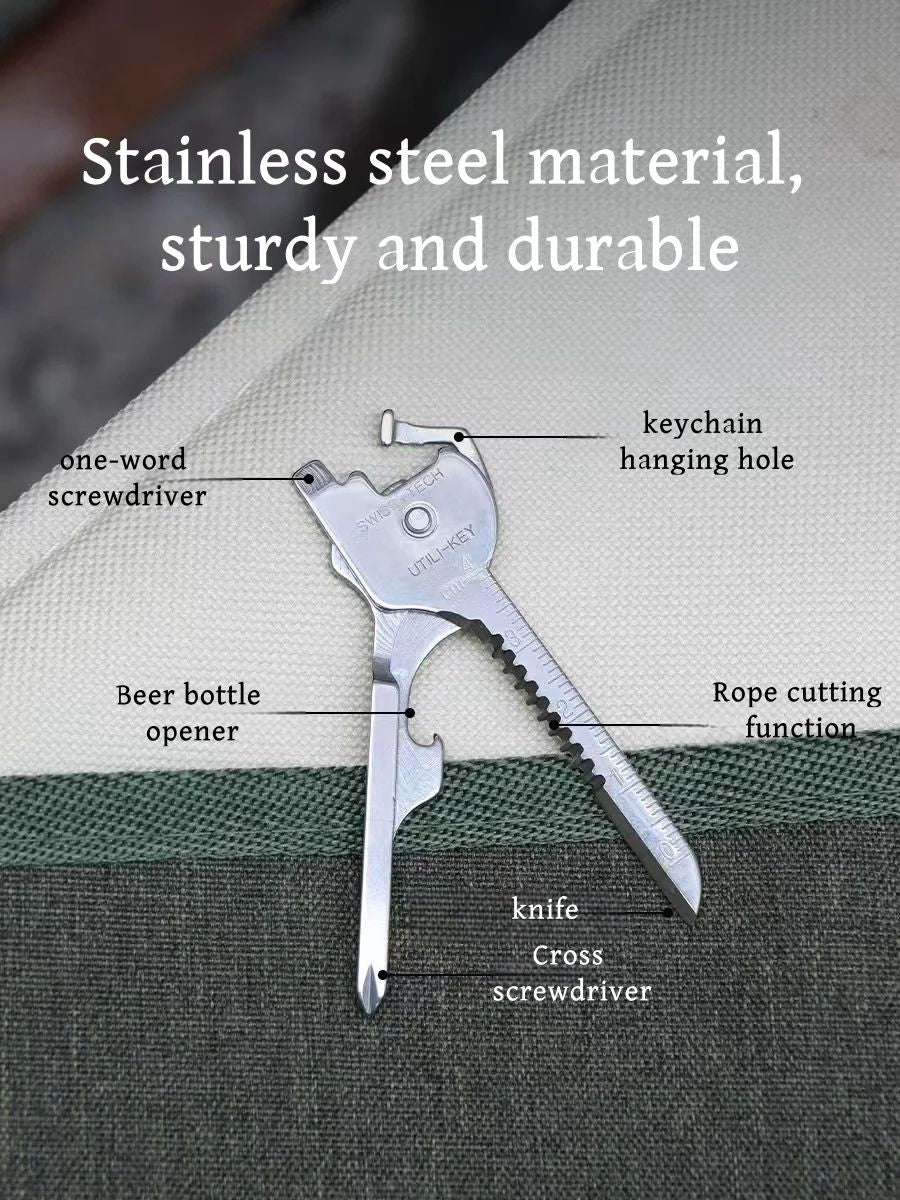 Multi Function Folding Tool Keychain EDC Utility Pocket Plier Opener Screwdriver Outdoor Survival R 1