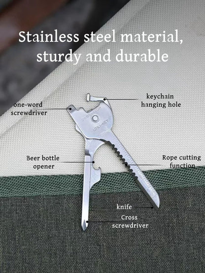 Multi Function Folding Tool Keychain EDC Utility Pocket Plier Opener Screwdriver Outdoor Survival R 1