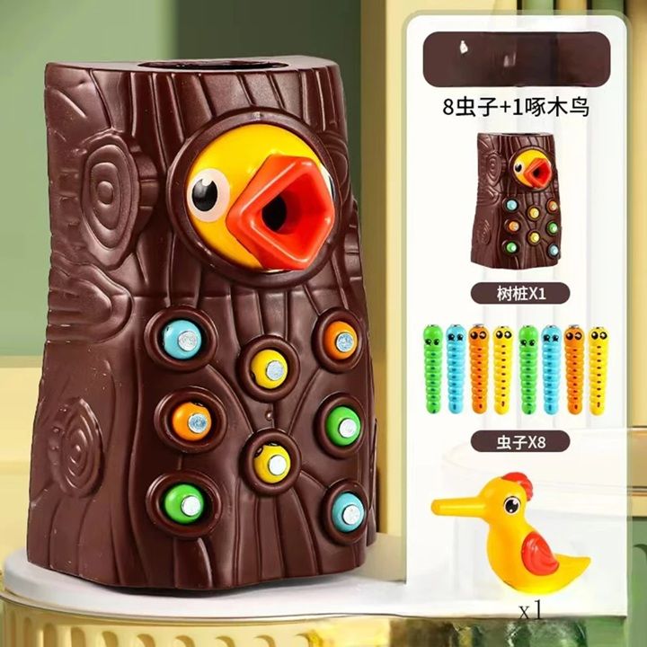 Montessori Magnetic Woodpecker Toy  Fine Motor Educational Game For Toddlers  Babies 3
