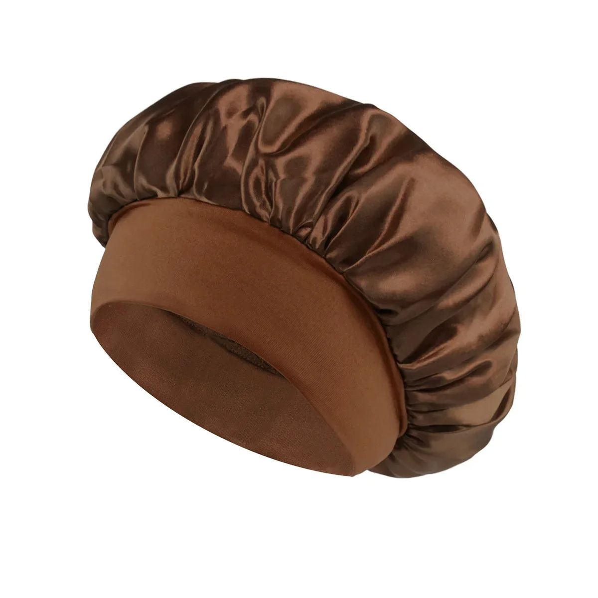 Women Satin Bonnet Hair Bonnet For Sleeping  Hair Care Silk Bonnets With Widebrim Soft Elastic Band 7
