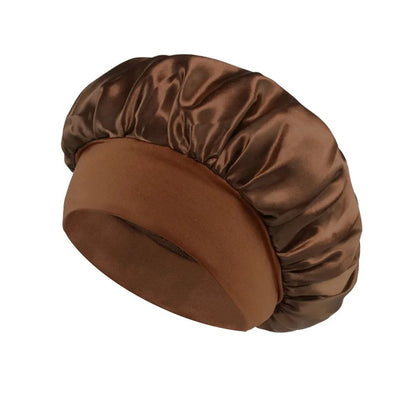 Women Satin Bonnet Hair Bonnet For Sleeping  Hair Care Silk Bonnets With Widebrim Soft Elastic Band 7