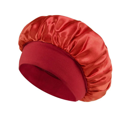 Women Satin Bonnet Hair Bonnet For Sleeping  Hair Care Silk Bonnets With Widebrim Soft Elastic Band 10