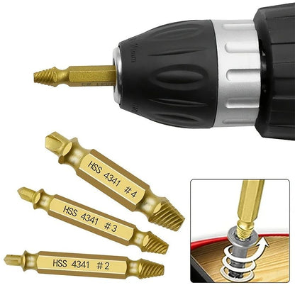 Heavy Duty Damaged Screw Extractor Set Double Head Bolt Extractor Tools For Easy Out Broken  Stripp 2