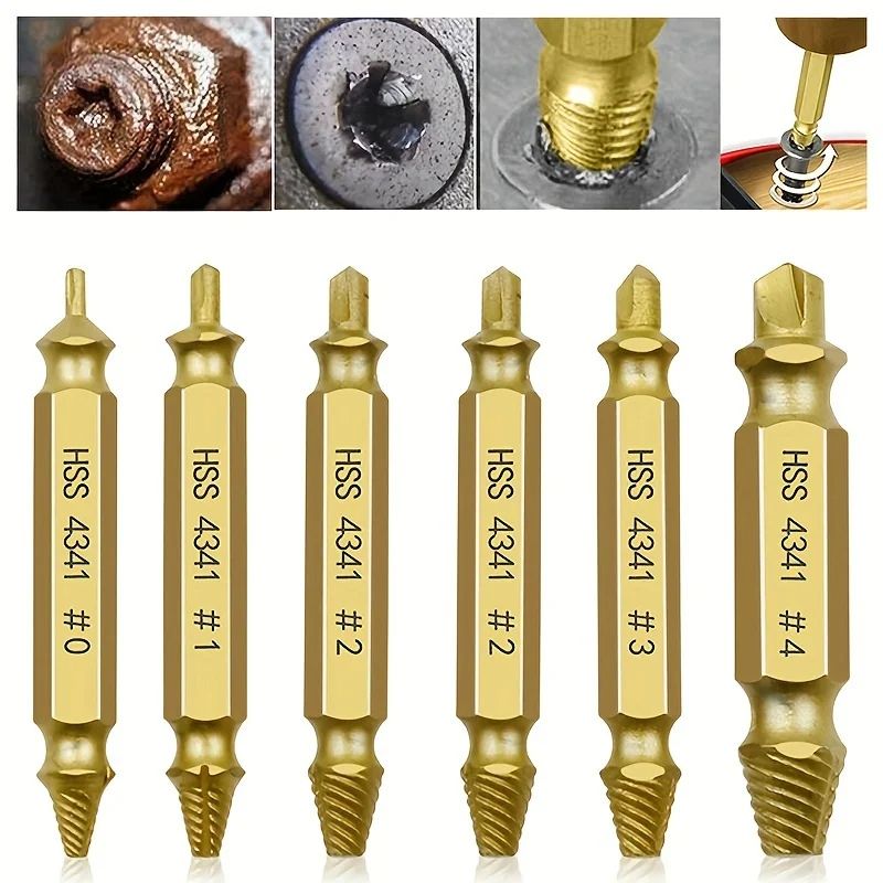 Heavy Duty Damaged Screw Extractor Set, Double Head Bolt Extractor Tools for Easy Out, Broken & Stripped Screw