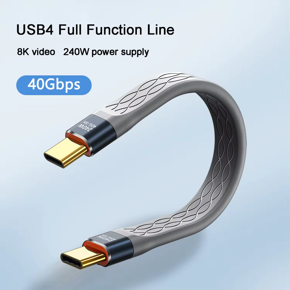 240W Short USBC To USBC Cable 40 Gbps Fast Charge  8K Data Transfer 1