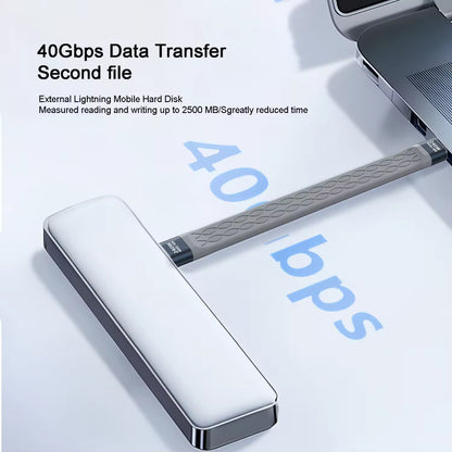 240W Short USBC To USBC Cable 40 Gbps Fast Charge  8K Data Transfer 2
