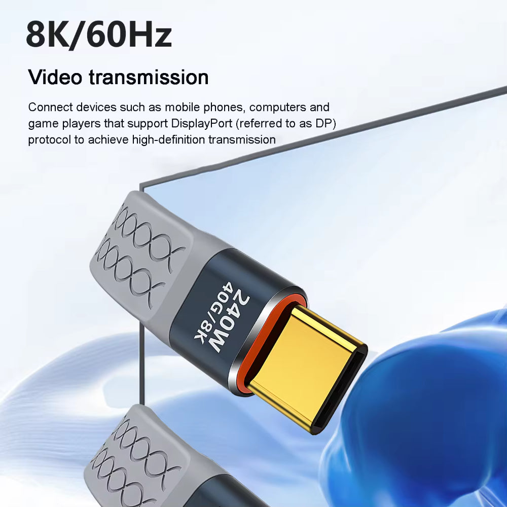 240W Short USBC To USBC Cable 40 Gbps Fast Charge  8K Data Transfer 4