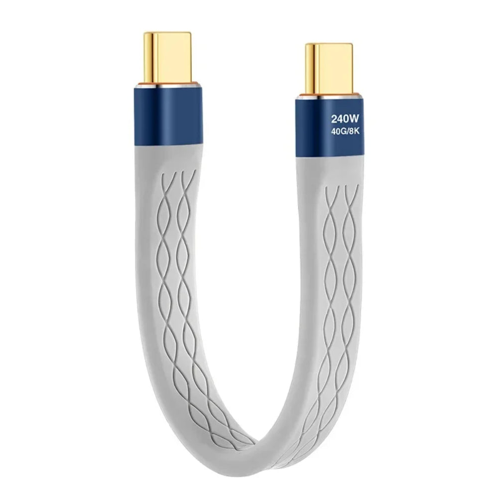 240W Short USBC To USBC Cable 40 Gbps Fast Charge  8K Data Transfer 5