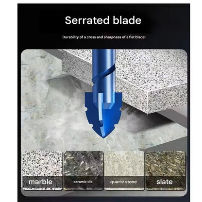 Serrated Drill Bit Set For Glass Tile And Concrete With Four Edge Tips In Assorted Sizes 4