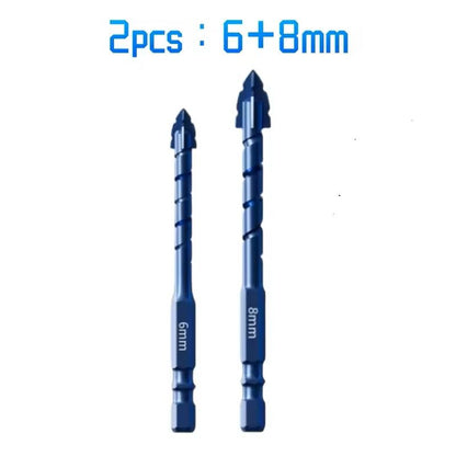 Serrated Drill Bit Set For Glass Tile And Concrete With Four Edge Tips In Assorted Sizes 6